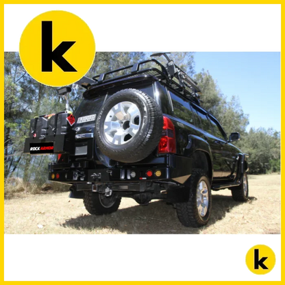 Rockarmor Steel Dual Wheel Carrier To Suit Nissan Patrol Y61 Gu4 2004 - 2016 Models Dual Wheel Carrier