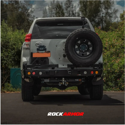 White SUV with rear spare wheel carrier for Toyota Landcruiser 150 Series Gen III Dual
