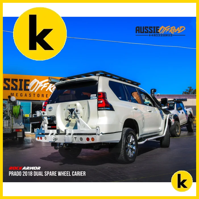 Rockarmor Steel Dual Wheel Carrier To Suit Toyota Landcruiser 150 Series 2009 To Current Dual Wheel Carrier