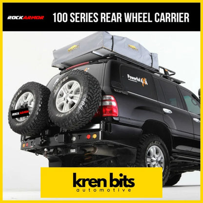 Rockarmor Steel Dual Wheel Carrier To Suit Toyota Landcruiser Fj100 1998-2007 And Lexus 470 Dual Wheel Carrier