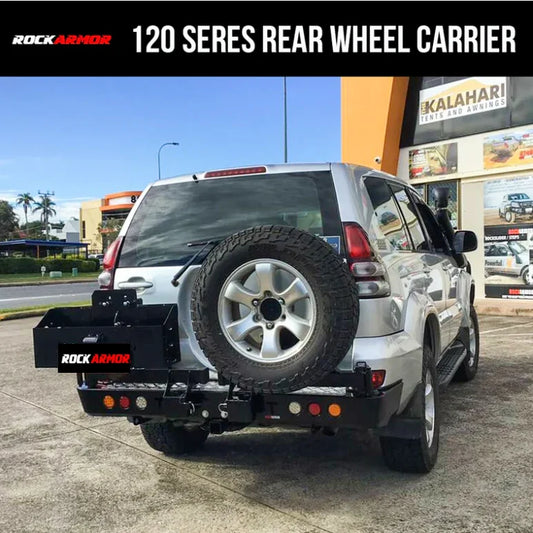 Rockarmor Steel Dual Wheel Carrier To Suit Toyota Prado 120