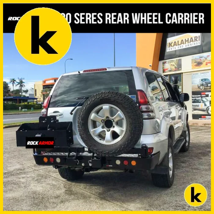 Rockarmor Steel Dual Wheel Carrier To Suit Toyota Prado 120 Dual Wheel Carrier