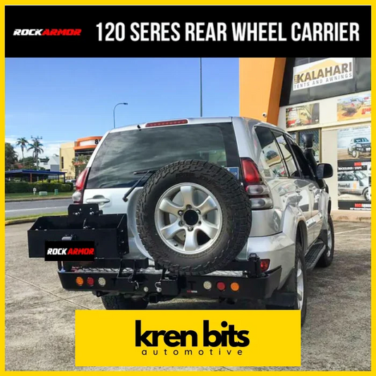 Rockarmor Steel Dual Wheel Carrier To Suit Toyota Prado 120 Dual Wheel Carrier
