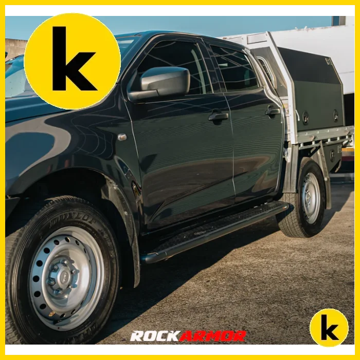 Rockarmor Steel Rock Sliders Side Steps To Suit Isuzu Dmax 08/20 + Side Steps