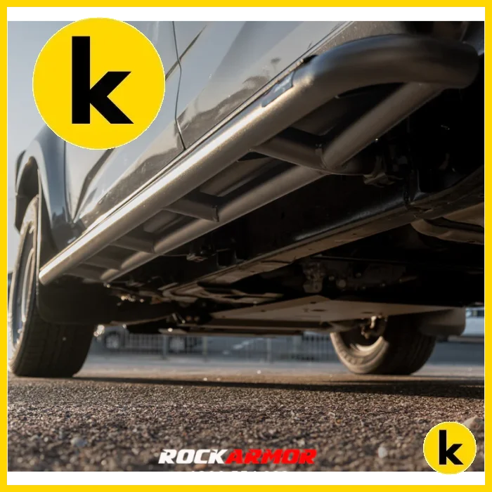 Rockarmor Steel Rock Sliders Side Steps To Suit Isuzu Dmax 08/20 + Side Steps