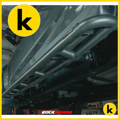 Rockarmor Steel Rock Sliders Side Steps To Suit Isuzu Dmax 08/20 + Side Steps