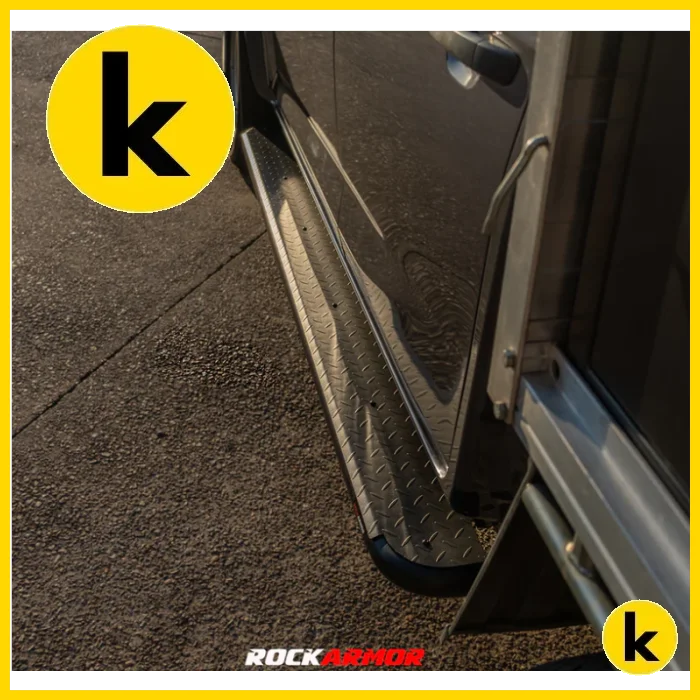 Rockarmor Steel Rock Sliders Side Steps To Suit Isuzu Dmax 08/20 + Side Steps