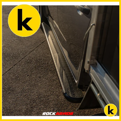 Rockarmor Steel Rock Sliders Side Steps To Suit Isuzu Dmax 08/20 + Side Steps