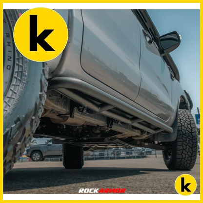 Rockarmor Steel Rockslider Side Steps To Suit Ford Ranger Px1,2,3 Dual Cab/Extra Cab 2012-2022 Side Steps