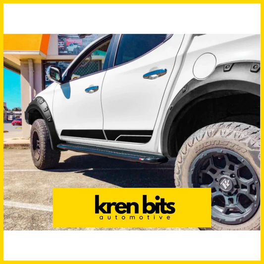 Rockarmor Steel Rockslider Side Steps To Suit Mitsubishi Triton Ml/Mn 2006 + Dual Cab Side Steps