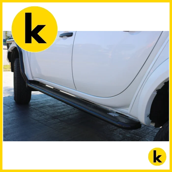 Rockarmor Steel Rockslider Side Steps To Suit Mitsubishi Triton Ml/Mn 2006 + Dual Cab Side Steps