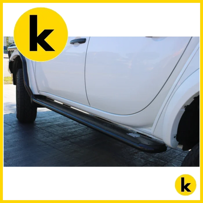 Rockarmor Steel Rockslider Side Steps To Suit Mitsubishi Triton Ml/Mn 2006 + Dual Cab Side Steps