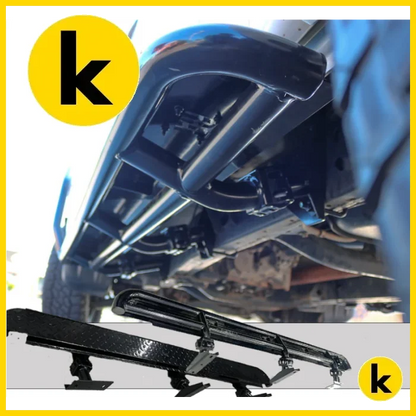 Rockarmor Steel Rockslider Side Steps To Suit Mitsubishi Triton Ml/Mn 2006 + Dual Cab Side Steps