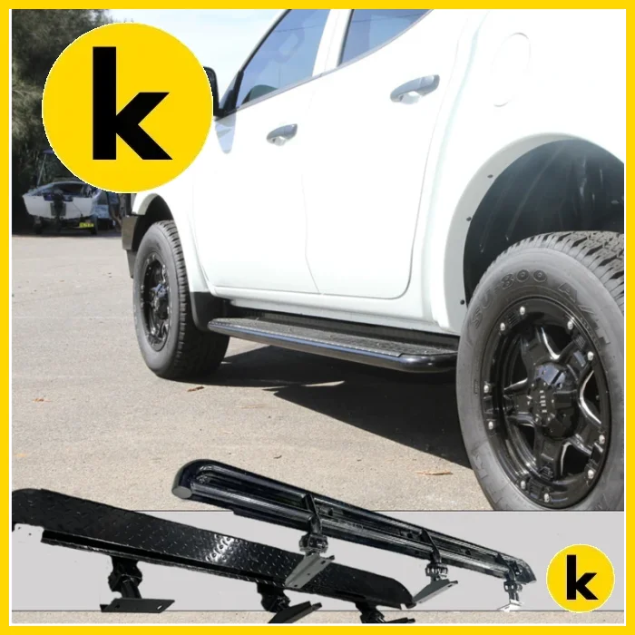 Rockarmor Steel Rockslider Side Steps To Suit Mitsubishi Triton Mq & Mr 2015 To Current Side Steps