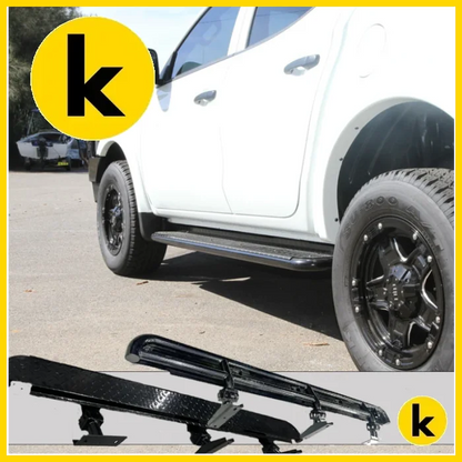 Rockarmor Steel Rockslider Side Steps To Suit Mitsubishi Triton Mq & Mr 2015 To Current Side Steps