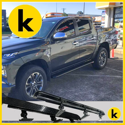 Rockarmor Steel Rockslider Side Steps To Suit Mitsubishi Triton Mq & Mr 2015 To Current Side Steps
