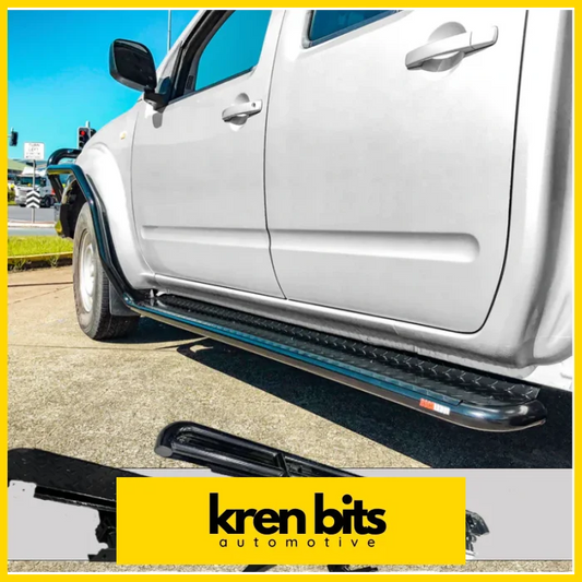 Rockarmor Steel Rockslider Side Steps To Suit Nissan Navara D40 2005-2015 Thai & Spanish Side Steps