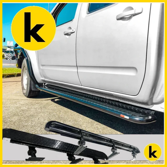 Rockarmor Steel Rockslider Side Steps To Suit Nissan Navara D40 2005-2015 Thai & Spanish Side Steps