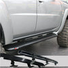 Black rockarmor steel rockslider side steps with diamond plate pattern for nissan patrol y61 gu1 gu4 1998 to current