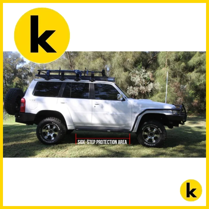 Rockarmor Steel Rockslider Side Steps To Suit Nissan Patrol Y61 Gu1 & Gu4 1998 To Current Side Steps