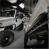 White toyota land cruiser with black offroad tires and rockarmor steel rockslider side steps for 4wd ute