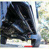 Black rockarmor steel tubular underbody guard for 4wd ute offroad use on toyota landcruiser 78 series v8 troop carrier