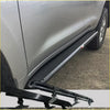 Black metal steel rockslider side step with textured finish and mounting brackets for 4wd offroad toyota prado ute
