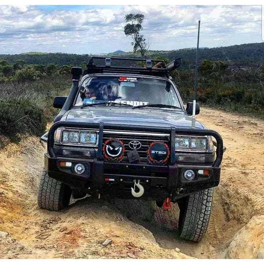 Rockarmr Premium Steel Bullbar To Suit Toyota Landcruiser Fj80 - Winch Bar