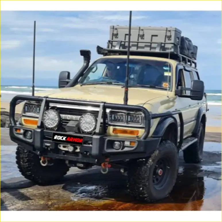 Rockarmr Premium Steel Bullbar To Suit Toyota Landcruiser Fj80 - Winch Bar