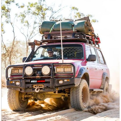 Rockarmr Premium Steel Bullbar To Suit Toyota Landcruiser Fj80 - Winch Bar