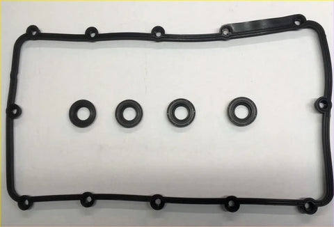 Black rubber rocker cover gasket with four matching circular injector seals for transit mk7 ranger defender 2.2