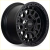 Black matte finished roh alloy assault 17x9 wheel with rugged multi-spoke design and circular cutouts