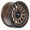 Bronze and black two-tone roh alloy assault 17x9 rugged multi-spoke wheel with matt bronze and matt black lip