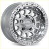 Silver roh alloy assault 17x9 metallic wheel with bold multi-spoke design and machined finish center logo