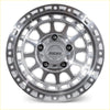 Silver metallic roh alloy assault wheel with multi-spoke design black lug nuts 17x9 6x139.7 offset 12