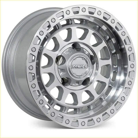 Silver finished roh alloy assault 17x9 multi-spoke wheel with machined finish and 6x139.7 bolt pattern