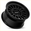 Black roh apollo alloy wheel with matte finish and spoke design in 17x9 size and 6x139.7 bolt pattern with 12 offset