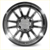 A sleek roh arc 17x9 silver alloy wheel with a polished silver center and black outer rim 6x139.7 12 offset