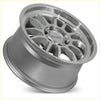 Silver finished roh arc alloy wheel 17x9 multi spoke design with rjh logo and machined face