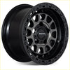 Black roh assault 17x9 alloy wheel with matte black machine face and intricate spoke design for 6x139 bolt pattern