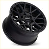 Black matte-finish roh crawler 17x9 alloy wheel with rugged multi-spoke design and circular cutouts on the rim