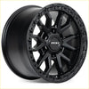Black matte-finish roh raid 17x9 alloy wheel with rugged multi-spoke design and textured outer rim