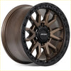 Bronze and black two-tone roh raid matt bronze black lip 17x9 alloy wheel with intricate spoke design and 25 offset