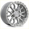 Silver roh raid alloy wheel with rugged multi-spoke design and machined accents 17x9 6x139.7 12 offset