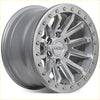 Silver roh zullo 17x9 alloy wheel with machine face gold lug nuts and central hubcap 6x139.7 offset -12