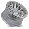 Silver koh alloy wheel with a multi-spoke design and gold lug nuts roh zullo 17x9 6x139.7 -12 offset