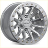 Silver iroh alloy wheel roh zullo with rugged multi-spoke design and gold lug nuts 17x9 6x139.7 offset 22