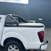 White ldv t60 pickup truck back side with black perforated roll bar and matching tonneau cover 2017-2020 model