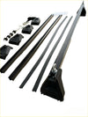 Black roof rack 3 piece set with textured ribbed bars and sturdy mounts for toyota hiace 2005-2019 wide body