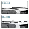 Black roof rack bar rail end covers with textured caps for toyota land cruiser 2010-2018 back side view